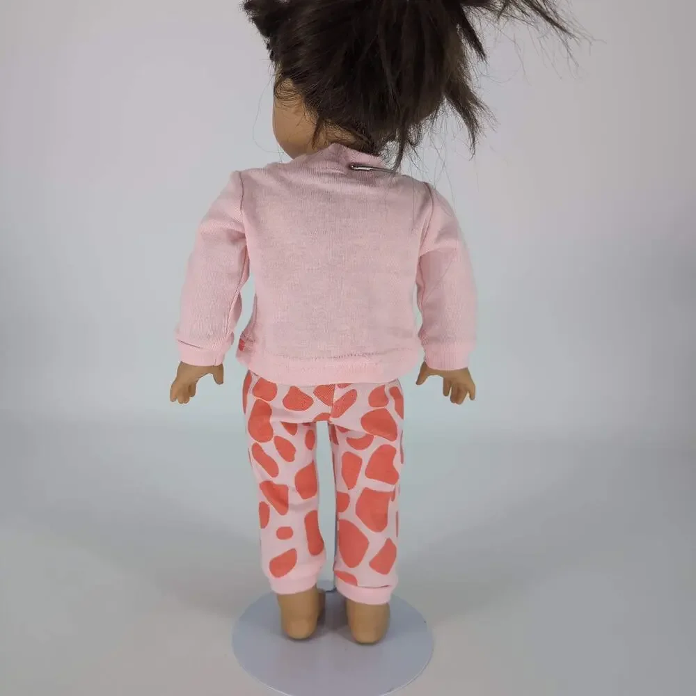 Babyroom PJs for Dolls Pink & Orange Two Piece Giraffe Pajamas Set for 18